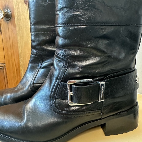 Michael Kors Black Leather Ankle Boots - Picture 2 of 10
